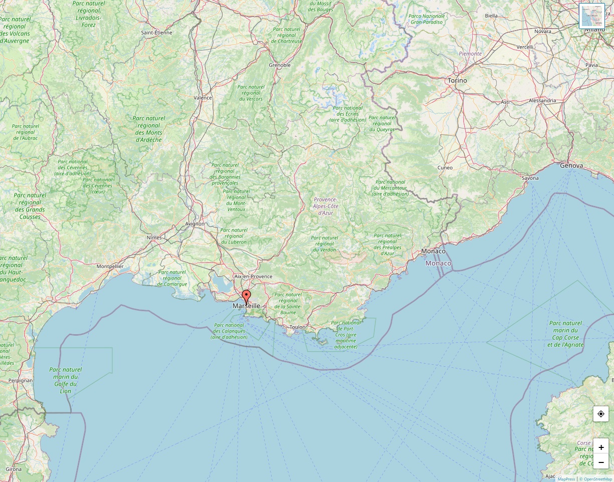 Plan de la région PACA