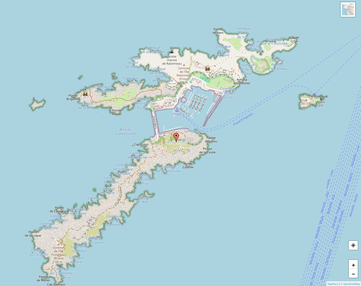 Plan des Îles du Frioul