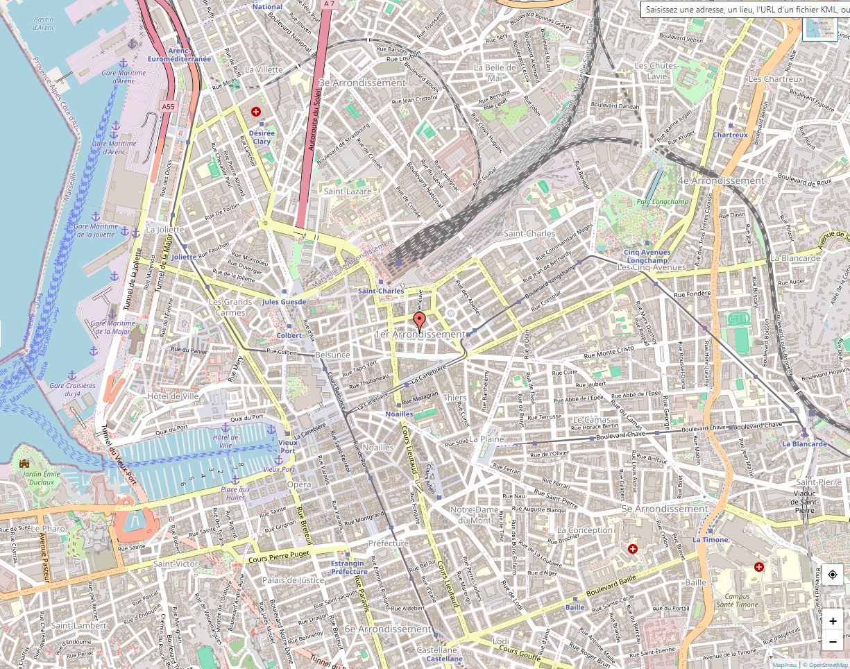 Plan du 1er arrondissement de Marseille