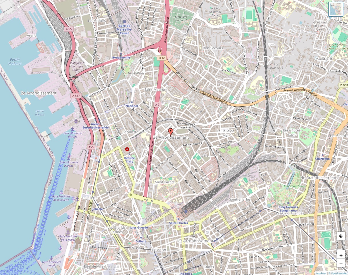 Plan du 3ème arrondissement de Marseille