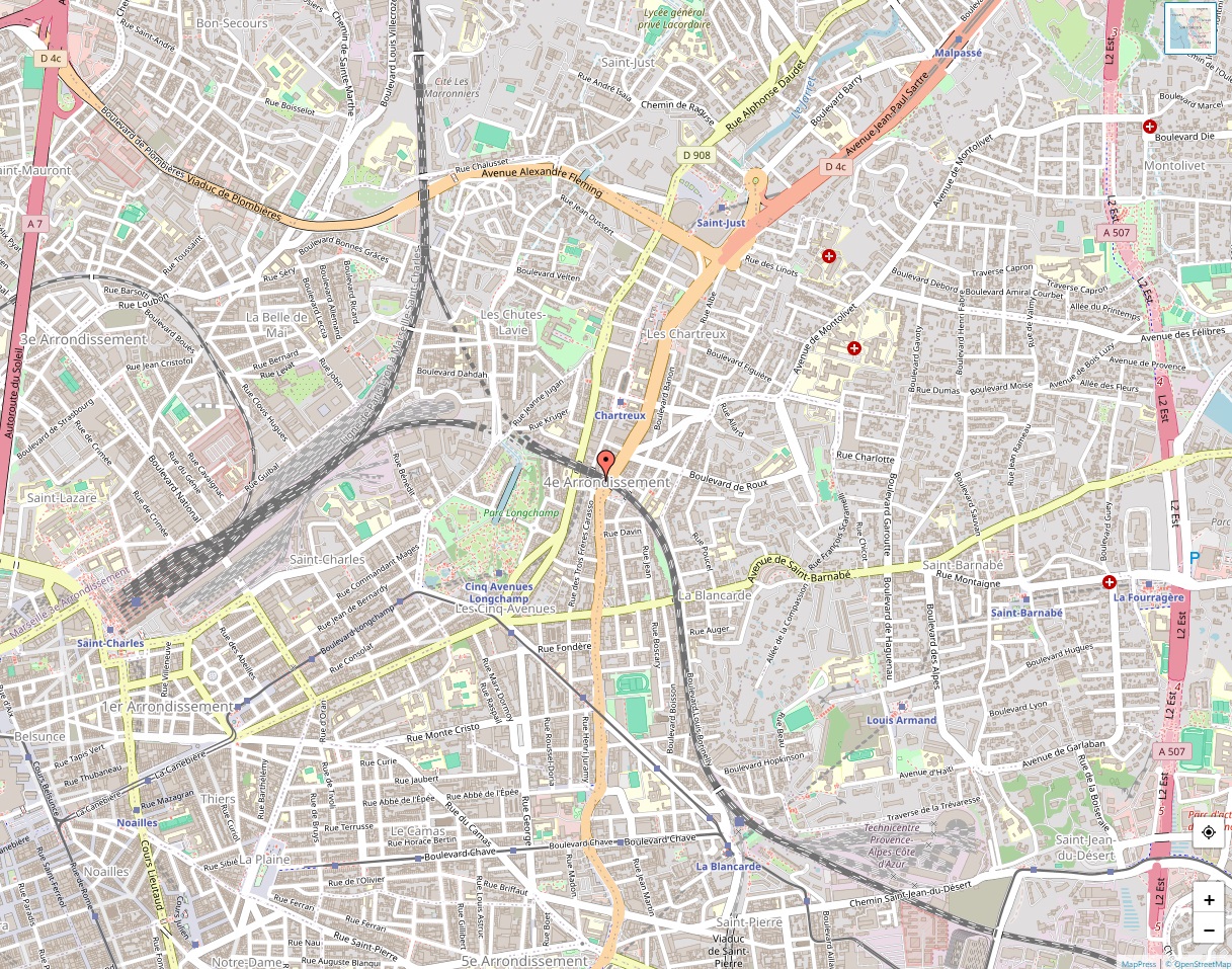 Plan du 4ème arrondissement de Marseille