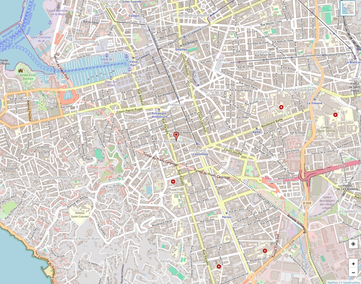 Plan du 6ème arrondissement de Marseille